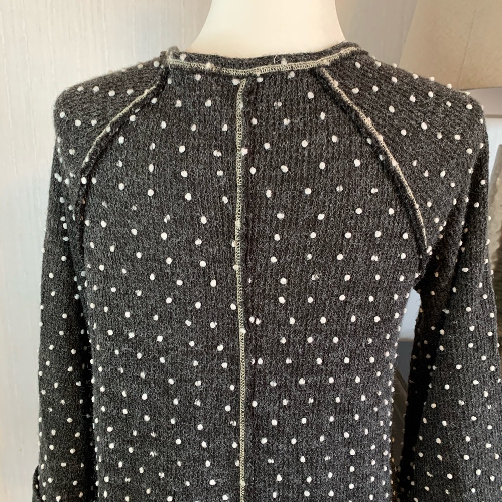 ANDREW knit  polka dots sweater 3/4 bell sleeve - Picture 9 of 16